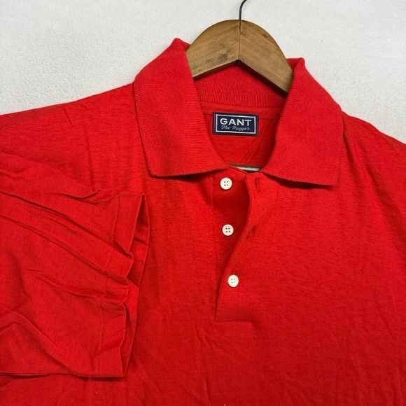 Gant Other - Vintage Gant Polo Shirt Mens XL Red Cotton Knit Golf Preppy Deadstock 70s 80s